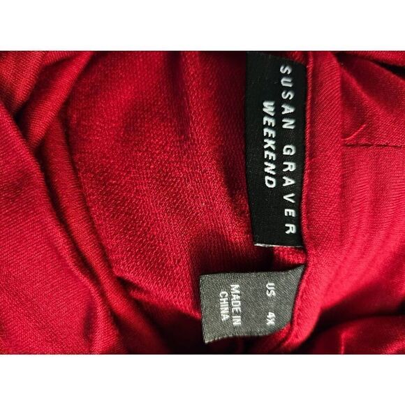 Susan Graver Weekend red turtleneck top. Size 4X. - Picture 5 of 6